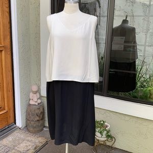 EILEEN FISCHER Sleeveless Silk Dress. Size Large.